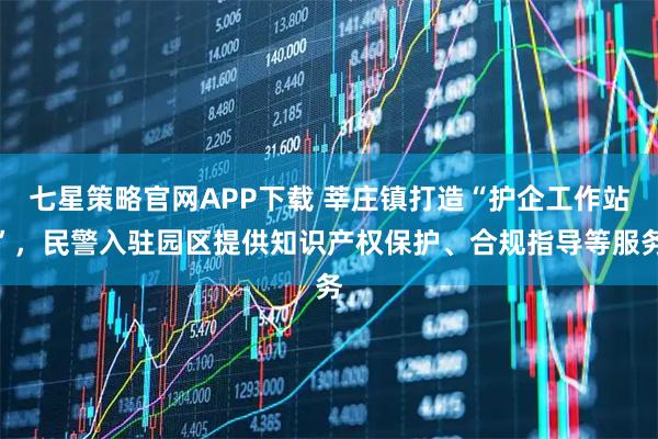 七星策略官网APP下载 莘庄镇打造“护企工作站”，民警入驻园区提供知识产权保护、合规指导等服务