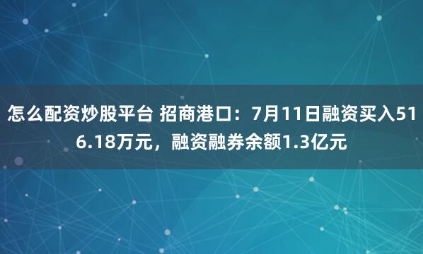 怎么配资炒股平台 招商港口：7月11日融资买入516.18万元，融资融券余额1.3亿元
